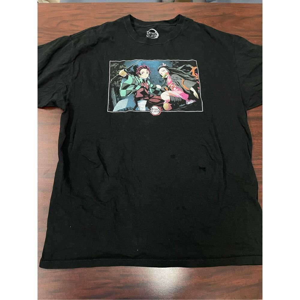 Demon Slayer Anime Black Short Sleeve Mens Graphic Tee Size X-Large